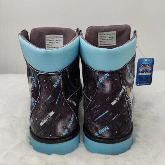 New Space Jam Blue Lace Up Boots Size 10 by WB - Picture 5 of 9